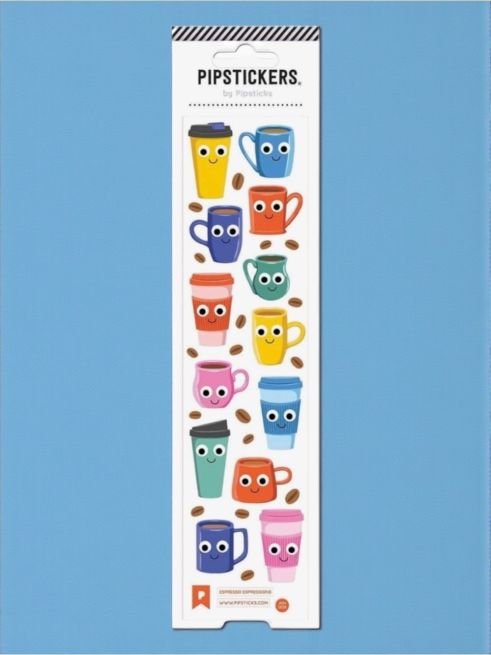 Pipstickers Googly Eye Coffee Espresso Stickers Kawaii Stationery NWT